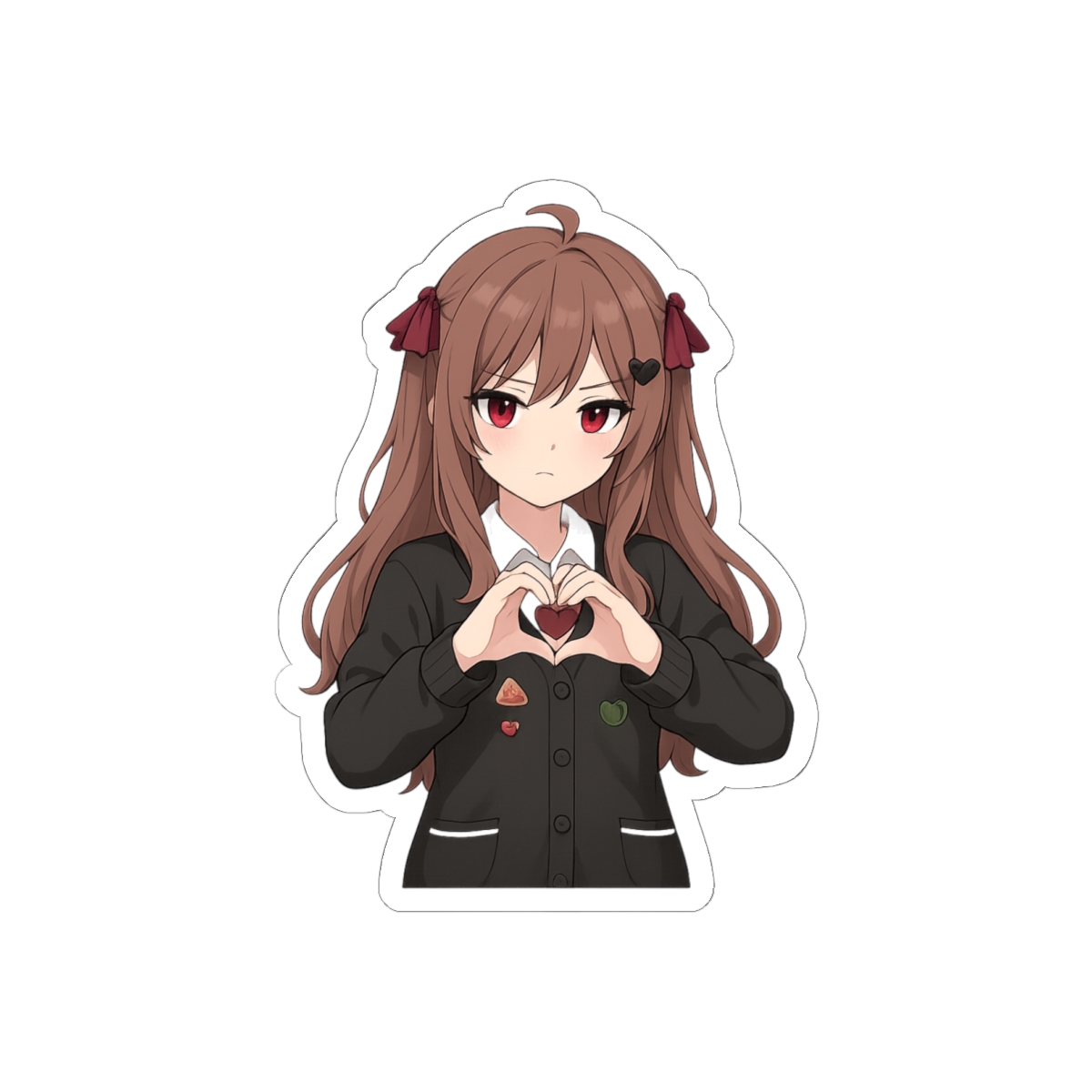 Evil Neuro Sama Heart Sticker | Mischievous VTuber Decal